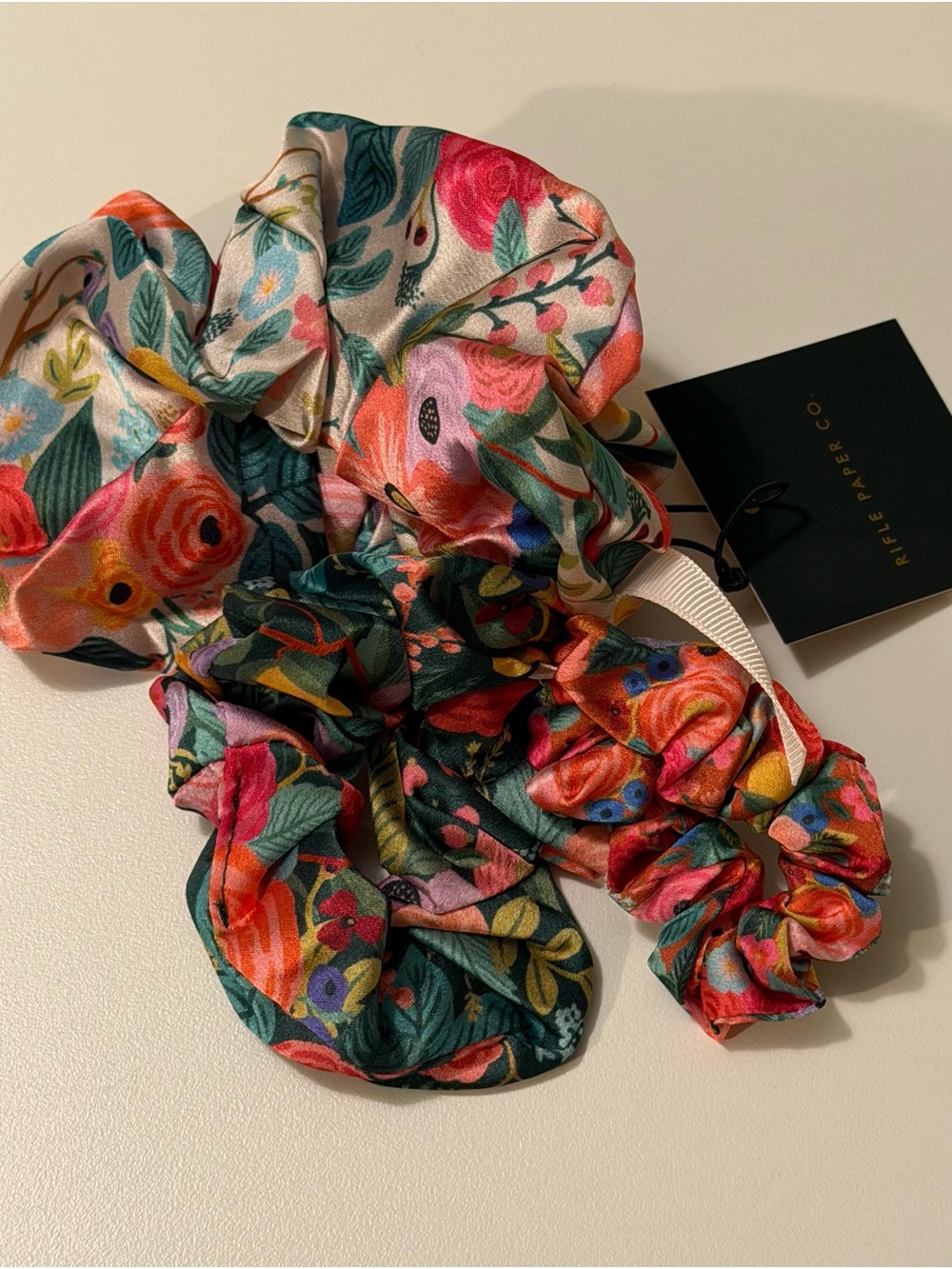 Rifle Paper Co. Garden Party Scrunchie Set NWT | Floral Silky Hair Ties Set of 3